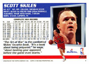 1994-95 Topps #274 Scott Skiles Back