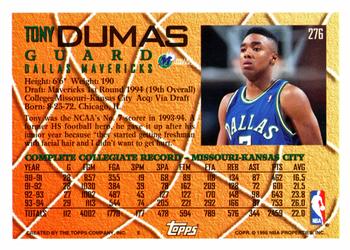 1994-95 Topps #276 Tony Dumas Back