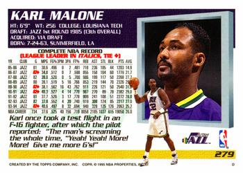 1994-95 Topps #279 Karl Malone Back