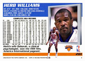 1994-95 Topps #281 Herb Williams Back