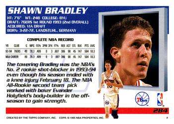 1994-95 Topps #284 Shawn Bradley Back