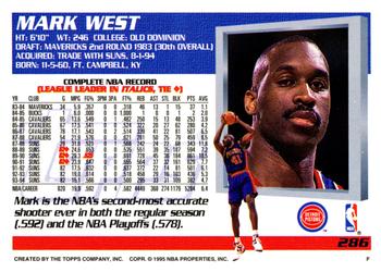 1994-95 Topps #286 Mark West Back