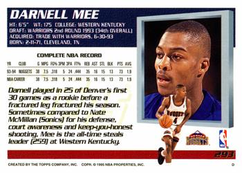 1994-95 Topps #293 Darnell Mee Back