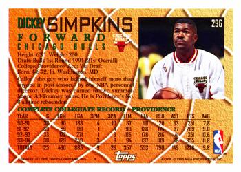 1994-95 Topps #296 Dickey Simpkins Back