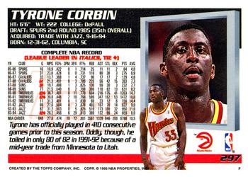 1994-95 Topps #297 Tyrone Corbin Back