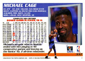 1994-95 Topps #337 Michael Cage Back