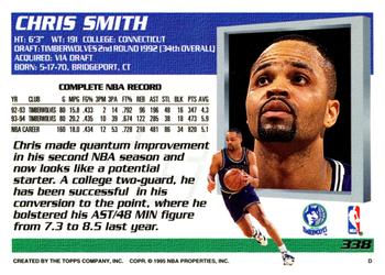 1994-95 Topps #338 Chris Smith Back