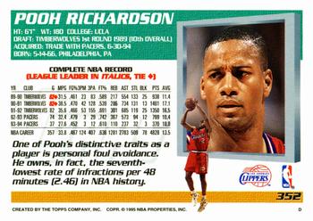 1994-95 Topps #352 Pooh Richardson Back