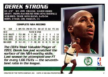 1994-95 Topps #358 Derek Strong Back