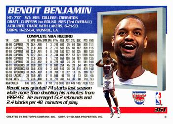 1994-95 Topps #361 Benoit Benjamin Back