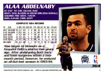 1994-95 Topps #364 Alaa Abdelnaby Back