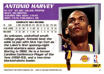1994-95 Topps #367 Antonio Harvey Back