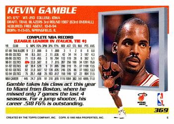 1994-95 Topps #369 Kevin Gamble Back