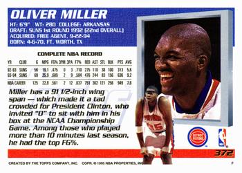 1994-95 Topps #372 Oliver Miller Back