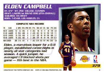 1994-95 Topps #379 Elden Campbell Back