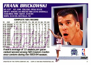 1994-95 Topps #382 Frank Brickowski Back