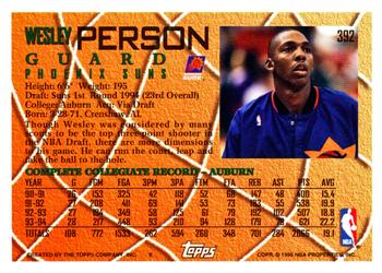 1994-95 Topps #392 Wesley Person Back
