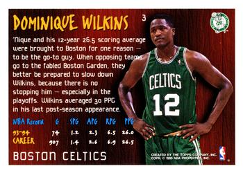 1994-95 Topps - Franchise/Future #3 Dominique Wilkins Back