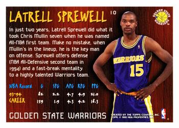 1994-95 Topps - Franchise/Future #10 Latrell Sprewell Back