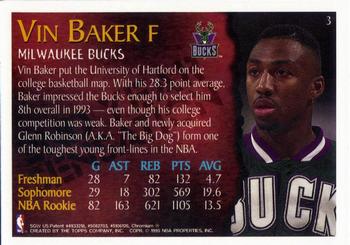 1994-95 Topps - Super Sophomores #3 Vin Baker Back