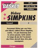 1995 French Sports Action Basket - Face 2 Face Chicago Bulls #NNO Dickey Simpkins Back
