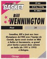 1995 French Sports Action Basket - Face 2 Face Chicago Bulls #NNO Bill Wennington Back