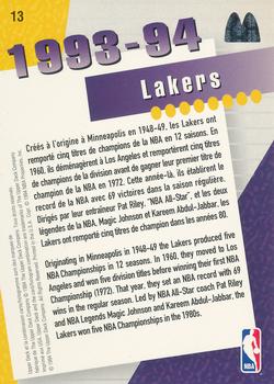 1994 Upper Deck McDonald's Teams (French) #13 Los Angeles Lakers Back