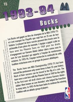 1994 Upper Deck McDonald's Teams (French) #15 Milwaukee Bucks Back