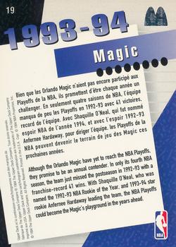 1994 Upper Deck McDonald's Teams (French) #19 Orlando Magic Back
