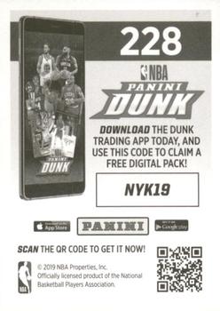 2019-20 Panini NBA Sticker and Card Collection #228 New Yorks Knicks Team Logo Back