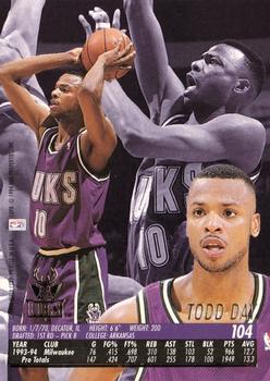 1994-95 Ultra #104 Todd Day Back
