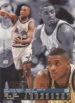 1994-95 Ultra #131 Nick Anderson Back