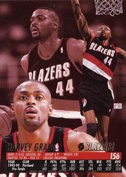 1994-95 Ultra #156 Harvey Grant Back