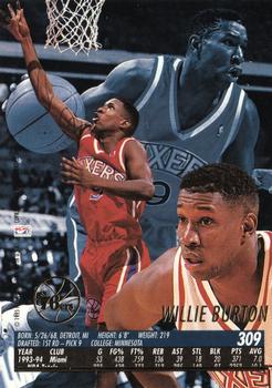 1994-95 Ultra #309 Willie Burton Back