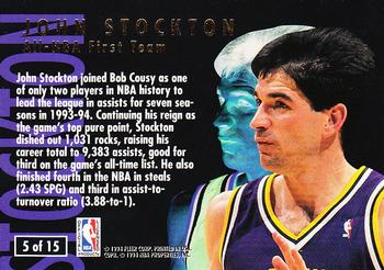 1994-95 Ultra - All-NBA #5 John Stockton Back