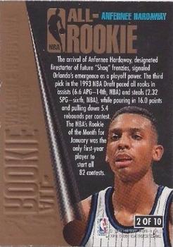 1994-95 Ultra - NBA All-Rookie #2 Anfernee Hardaway Back