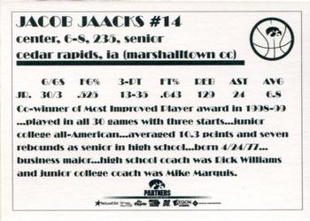 1999-00 Iowa Hawkeyes #NNO Jacob Jaacks Back