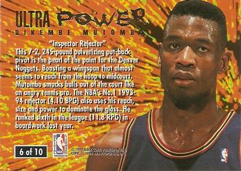 1994-95 Ultra - Ultra Power #6 Dikembe Mutombo Back