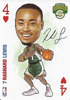 2006 All Pro Deal NBA Sports Playing Cards #4♥ Rashard Lewis Front
