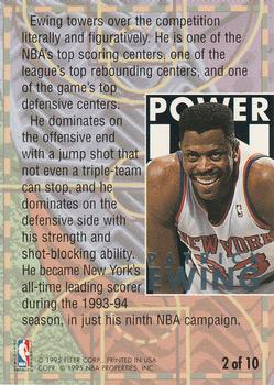 1994-95 Ultra - Power in the Key #2 Patrick Ewing Back