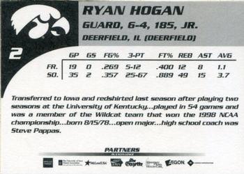 2000-01 Iowa Hawkeyes #NNO Ryan Hogan Back