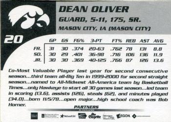 2000-01 Iowa Hawkeyes #NNO Dean Oliver Back