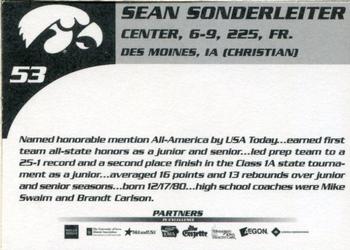2000-01 Iowa Hawkeyes #NNO Sean Sonderleiter Back