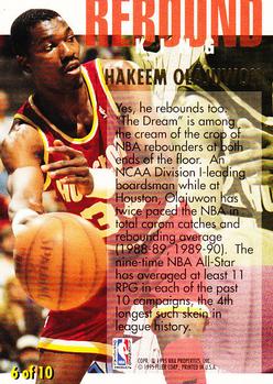 1994-95 Ultra - Rebound Kings #6 Hakeem Olajuwon Back