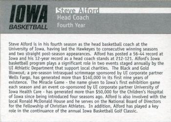 2002-03 Iowa Hawkeyes #NNO Steve Alford Back