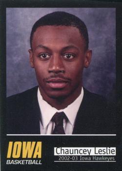 2002-03 Iowa Hawkeyes #NNO Chauncey Leslie Front