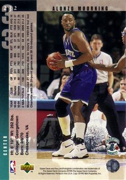 1994-95 Upper Deck #232 Alonzo Mourning Back