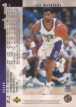 1994-95 Upper Deck #125 Lee Mayberry Back