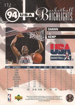 1994-95 Upper Deck #172 Shawn Kemp Back