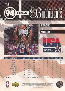 1994-95 Upper Deck #175 Reggie Miller Back